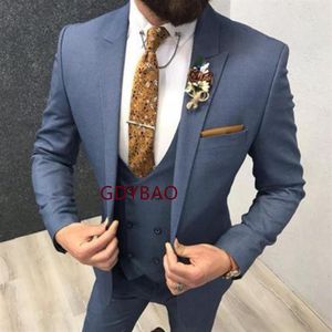 Men's Suits Fashion Boutique Lattice Formal Business Mens Suit 3pces Set Groom Wedding Dress Show Stage(Jacket Vest Pants)