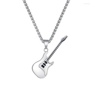 Chains OPK Jewelry Personality Trend European And American Hip-hop Stainless Steel Guitar Pendant Street Men's Titanium Necklace