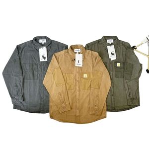 Designer Carharts Men's New High Quality Autumn New Fashion Simple Loyst Fitting Light Shirt Coat Unisex Original Kvalitet