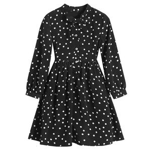 Abiti da ragazza per bambina moda manica lunga stampa a pois abito in chiffon svasato bambina primavera estate principessa abiti formali abbigliamento 230906