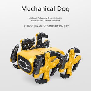 ElectricRC Animals Robot Dog Assembled Climbing Car STEM Education Kit Diy Toys Learning Toy Gifts For Kid Gest Sensing Hinder Undvikande 230906