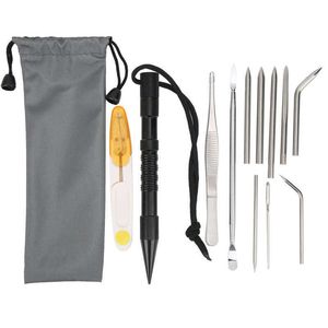 Outdoor Gadgets 12Pcs Paracord Needles Knitting Tool Aluminium Parachute Cord Stitching Set Bracelets DIY 230906