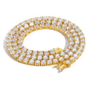 6 ''-24''HIP HOP-halsbandsarmband 5A CZ Diamanter Real Gold Plated Tennis Chain Jewelry Set