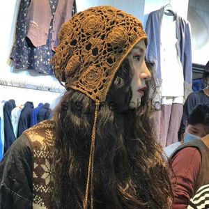 Beanie/Skull Caps Handmade Crochet Knitted Sweet Hat for Women in Spring and Autumn Fashion Versatile Long Rope Reduced Age Women's Headband Hat x0907