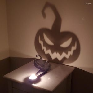 Castiçais Halloween Atmosfera Diabo Abóbora Projeção Castiçal Novidade Terror Sombra Decoração Interior