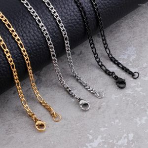 Łańcuchy 3 mm szerokość stali nierdzewnej łańcuch figaro czarny/złoty kolor modne naszyjniki dla kobiet mężczyzn punkowy bioder biżuteria