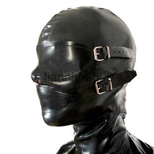 Partymasken Latexmaske Sexy Gummihaube mit Augenabdeckung Abnehmbarer Mundstopfen Fetischmaske Kostenloser Versand Latex Handmake Kostüm x0907