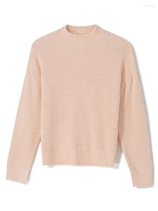 Suéteres femininos Mulheres Oversized Cable Knit Sweater Dress com gola alta e ombros acolchoados sem mangas com nervuras pulôver jumper top
