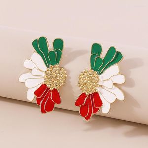 Brincos pendurados coreano moda vintage liga dropwise esmalte para mulheres tecnologia de pintura colorida flor elegante temperamento jóias