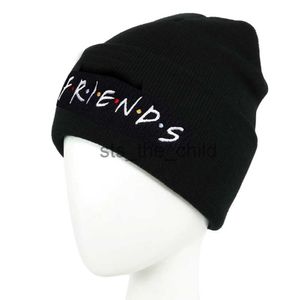 Beanie/Skull Caps Best Friend Gift for Women Men Funny Letter Beanie Hat Embroidery Knitted Cap Black Skull Bonnet x0907