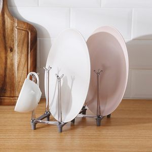 Kitchen Storage Multifunction Folding Stand Rack Cup Dish Lid Drain Holder Organizer Beautiful Domestic Drying Cups Shelf Table Display