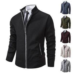 Men's Sweaters Mens Autumn And Winter Fashion Casual Sweater Coat With Velvet Padded Knitted Outerwear Pull Male Clothing Vintage