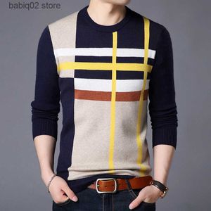 Suéter masculino 2020 nova marca de moda suéter para homens pulôver o-pescoço slim fit jumpers malha de lã inverno estilo coreano casual roupas masculinas t230907