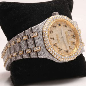 Armbandsur 2023New ARRIVAL Märke isat ut guld sier original anpassade hiphop män diam och diamant handled wauwnm8v86