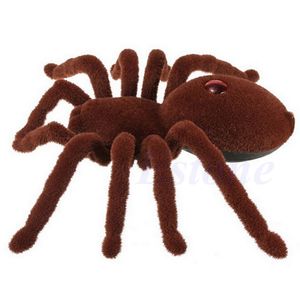 Electricrc Animals Kids Toy Remote Control Creepy Soft Scary Plush Spider Infrared RC Tarantula Kid Gift 230906