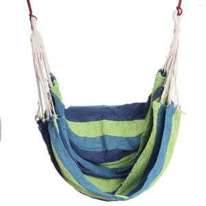 Lägermöbler 1-2 Personer Canvas Hammock Traveling Outdoor Picnic Wood Swing Chair Camping Hanging Bed Garden med ryggsäck