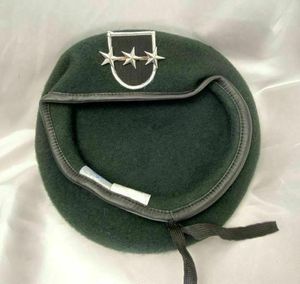 Berets All Sizes US Army 5th Special Forces Group Blackish Green Beret 3star Lieutenant General Rank Hat