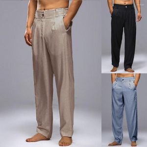 Calça masculina masculina praia casual lose sports esportes yoga yoga elástico calças largas longas