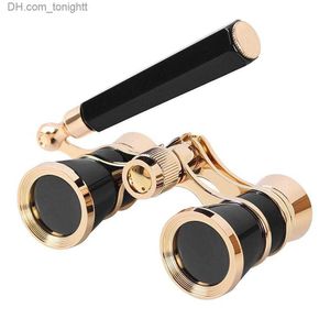 Teleskop Vintage Antique Binoculars Telescope Opera teaterglasögon med utdragbara handtag Kvinnor Girls Elegant Opera Theatre Horse Q230907