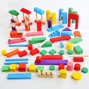 Blocks Montessori Wooden Toy Domino Institution Accessories Organ Set HandEye Coordination Dominoes Games Kids Educational 230907