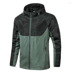 Herrjackor Fashion Spring Autumn Running Sportwear Jacket Thin Hooded Windbreaker Outdoor Bortable Loose for Men