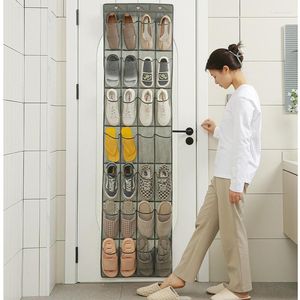 Storage Boxes 24/28 Large Mesh Pockets Wall Hanging Over The Door Shoes Organizer Cabinet Closet Sundries Shoe Bag