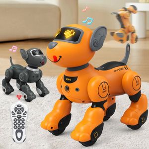 ElectricRC Animals RC Toy 24G Remote Control Intelligent Robot Dog Training Teasing Walking Touch Interaction Etc Stunts Electronic Pets for Gifts 230906