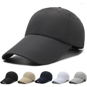 Ball Caps Summer Men Women Solid Baseball Cap Outdoor Adjustable Snapback Breathable Light Thin Sunhat Quick Dry Waterproof Hat Long Brim