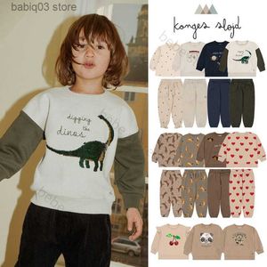 Kläduppsättningar (några på väg) Danmark Konges Slojd FW23 Autumn/Winter Children's Plush Printed Sweaters and Pants T230907