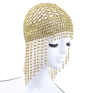 Wedding Hair Jewelry Girls Women Exotic Cleopatra Beaded Belly Dance Head Cap Hat Headwrap Hair Accessory Headpiece for Party Wedding Showing 230907