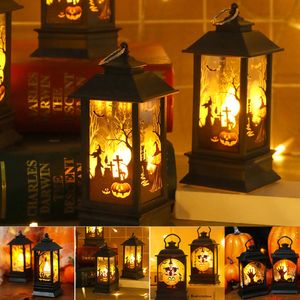 Outros suprimentos de festa festiva Halloween Lanterna de abóbora portátil sem chama LED lâmpada de vela com bateria ao ar livre decoração de mesa de casa interna 230907