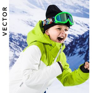 Ski Goggles VECTOR children's outdoor glasses anti-fog double-layer TPU ski goggles children's windproof goggles mountaineering mirrors 230907