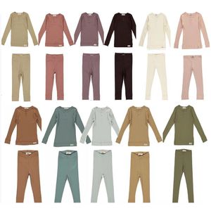 Jerseys högkvalitativ slut Modal bomull Super komfort gängade multicolor Morandi Kids Top Pants 230906