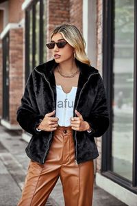 Pelliccia sintetica da donna Giolshon Cappotto in pelliccia sintetica da donna Autunno e inverno Moda Sherpa Fleece Fuzzy Shearling Hood Jacket x0907