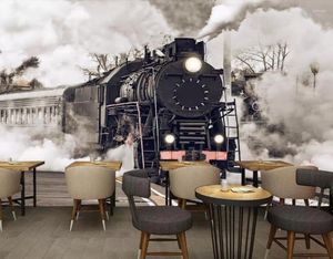 Wallpapers Custom Mural Wallpaper 3D Old Train Decoration Painting
