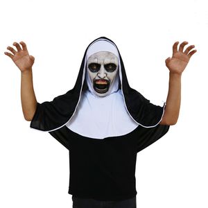 Party Masks Latex Mask Halloween Decorations Cosplay Scary Horrible Nun Mask Melting Face Costume Halloween Masquerade Prop 230906