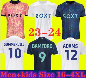 3XL 4XL 23 24 Bamford Llorente Leeds Unitedes camisas de futebol Home Away 2023 2024 Adams Aaronson HARRISON JAMES Homens Crianças camisa de futebol jogador versão 11