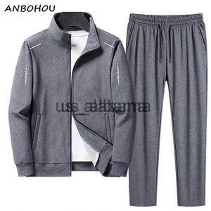 Men's Tracksuits ANBOHOU Men Set Oversized Fashion New Suit Sweat shirt Sweatpants Men's Set Male Tracksuit Jacket 6XL 7XL 8XL Men Clothing x0907