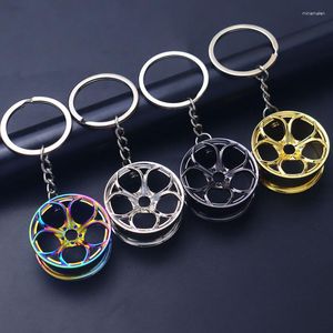 Keychains Creative Gear Head Keychain Speed ​​Gearbox Keyring för bilnyckel Turbo Hub Brome Pendant Blade Keys Chain Ring