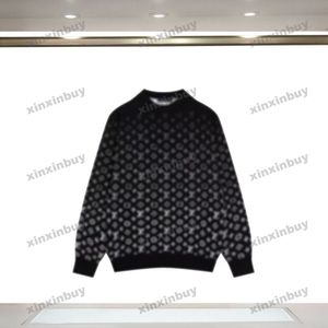 Xinxinbuy Men Projektant Bluza z kapturem 23ss Paris Gradient Letter Jacquard Wzór z długim rękawem bawełniane kobiety zielone czarne fioletowe s-xl