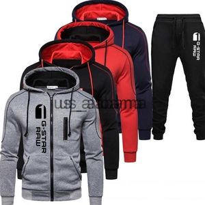 Tracksuits masculinos homens de alta qualidade outono e inverno casual sportswear jogging terno moda versátil ao ar livre zíper vertical + sweatpants x0907