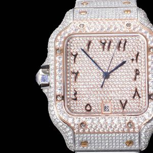 K0ZX Diamond Mens Watch Automatic Mechanical Watch 40mm med diamantspäckt stålarmband armbandsurbusiner armbandsur monhr47te0o