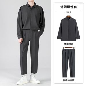 Männer Trainingsanzüge Business Mantel Hosen Designs Casual Langarm Sets Männer Sommer Frühling Dünne Koreanische Trend Hübsche Anzug Jacke Blazer