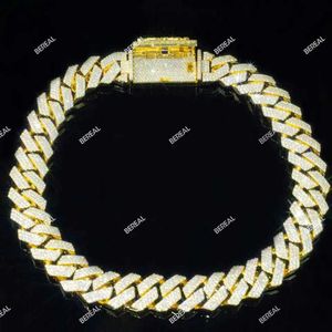 Бриллиантовое 10-каратное 14-каратное золотое муассанитовое ожерелье для доставки, быстрая симметрия, полировка, 20 мм, оптовая продажа, кубинская кубинская цепочка Rrxrx