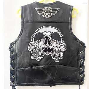 Men's Vests Children's Leather Vest Embroidery For Kids Handsome Boys Bike Jacket Children Waistcoat Boy Sleeveless Outerwear