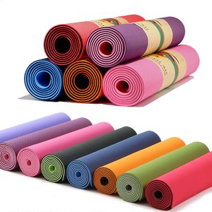 Tapetes de Yoga Iniciante NonSlip TPE Mat 1830x580x6mm DoubleLayer Proteção Ambiental Ginástica e Pilates Fitness Exercício 230907