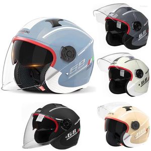 Capacetes de motocicleta 2023 lente dupla protetor solar capacete para adulto toda a temporada universal meia scooter capacete de segurança moto