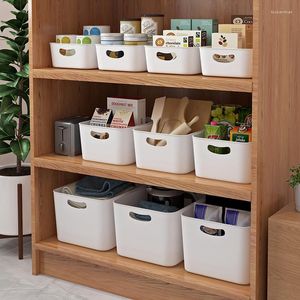 Armazenamento de cozinha simples estilo japonês caixa de mesa cosméticos organizador de jóias roupas de plástico resistente a quedas