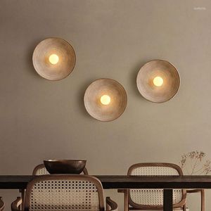 Wall Lamps Japanese Resin Glass Lamp Retro Night Light Hoom Decor Suitable Indoor Fixture For The Living Room Of Homestay Restaurants