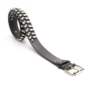 Cetiri Unisex Punk Bullet Belts Högkvalitativ västerländsk cowboy -stil Mäns bältesremmar Kvinnor Cowskin Belt Luxury Brand Black